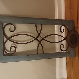 Decorative wood and metal sconce/candle holder